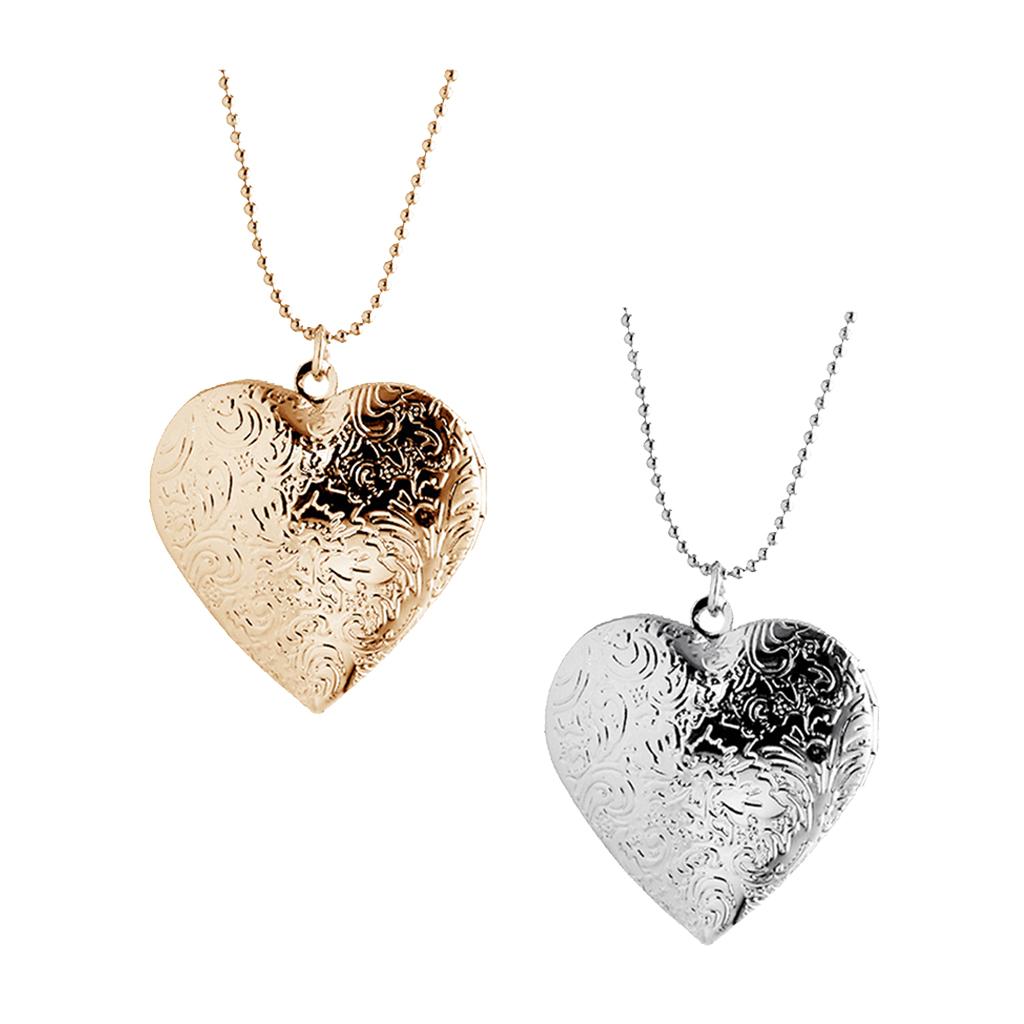 Heart Locket Necklace Photo - Fashion Heart Shape Alloy Photo Locket