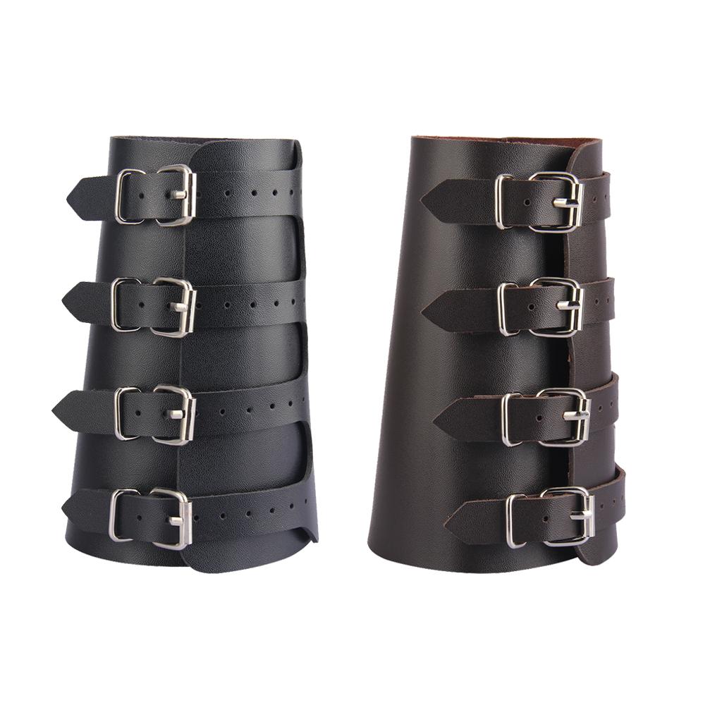 Bracelets - Adjustable Leather Arm Cuff Wristband Wide