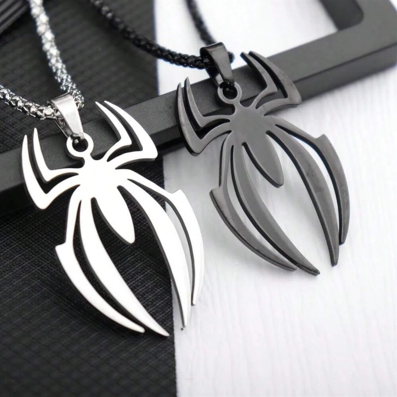 Anime Pendant Necklace - Gothic Spider Shape Necklace Stainless Steel