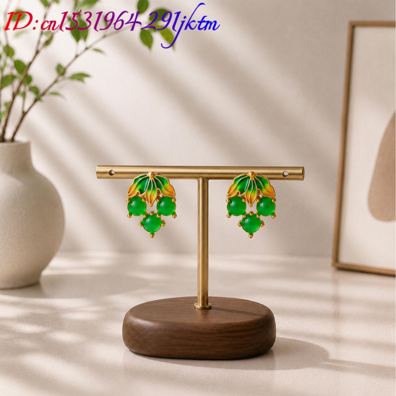 Burmese Jadeite Grape Earrings - Earrings ulasan dan harga