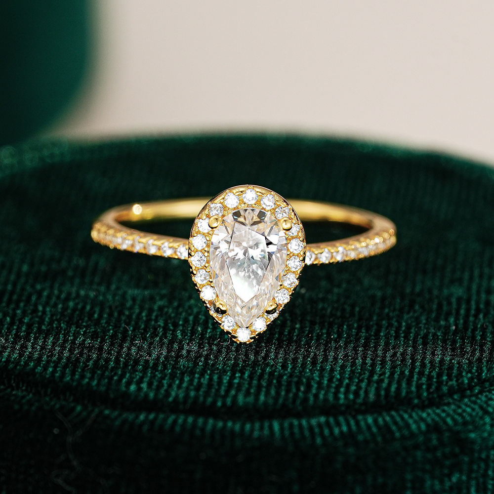 KyanGem Real 18K Gold Moissani - Moissanite Engagement Ring 1 Carat ulasan dan harga