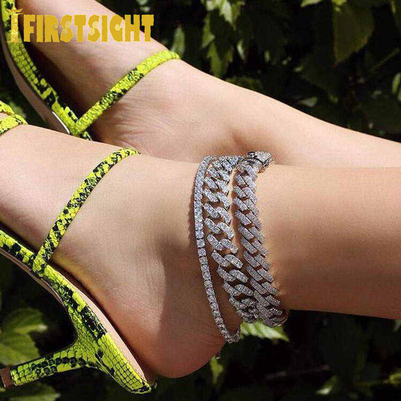 Parking Cz Rectangle Anklet Hi - Cuban Link Chain 12Mm ulasan dan harga