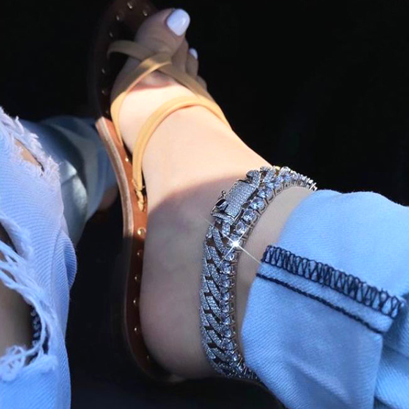 Parking Cz Rectangle Anklet Hi - Cuban Link Chain 12Mm ulasan dan harga