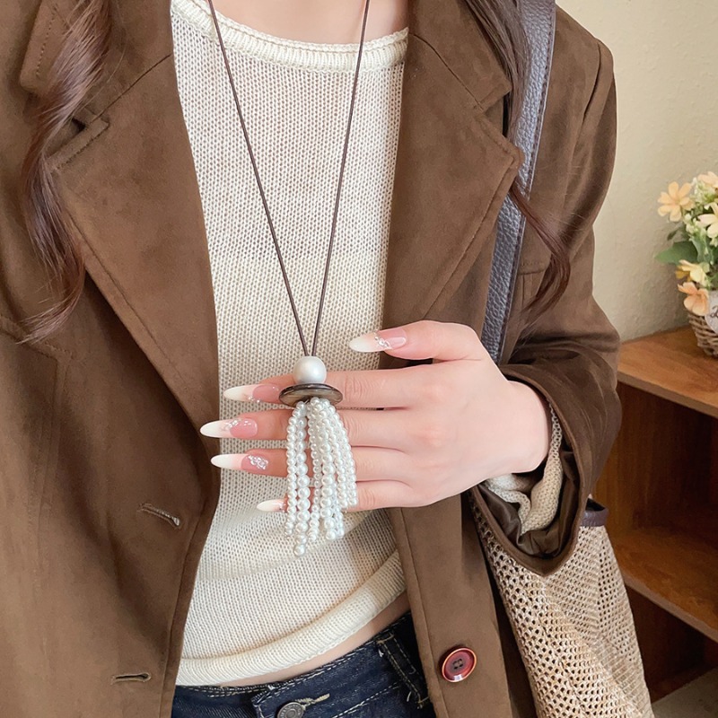 Minar Retro Natural Stone Tige - Pearl Choker Necklace Vintage ulasan dan harga