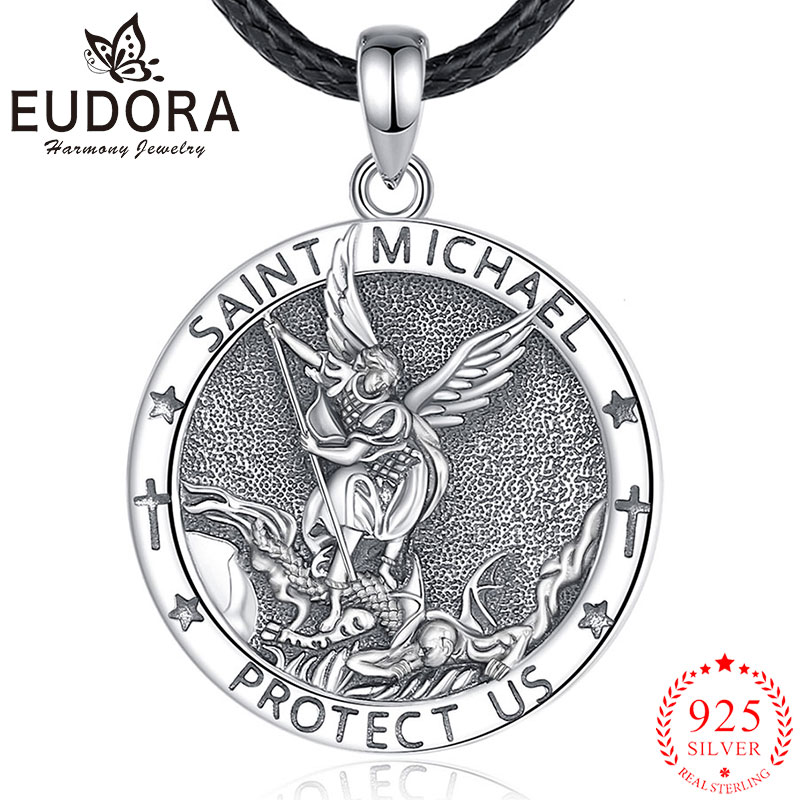 Eudora Saint Michael Necklace  - 925 Sterling Silver Chain Necklace Men ulasan dan harga