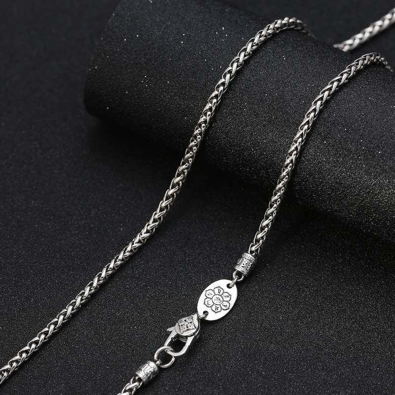 S925 sterling silver creative  - 925 Sterling Silver Chain Necklace Men ulasan dan harga