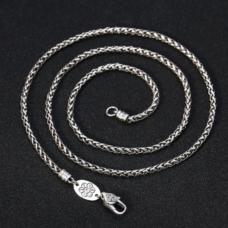 S925 sterling silver creative  - 925 Sterling Silver Chain Necklace Men ulasan dan harga