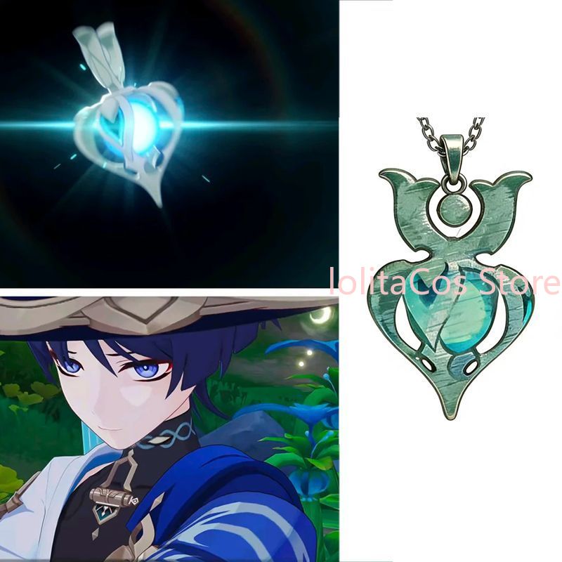Genshin Impact Wanderer Metal  - Anime Pendant Necklace ulasan dan harga