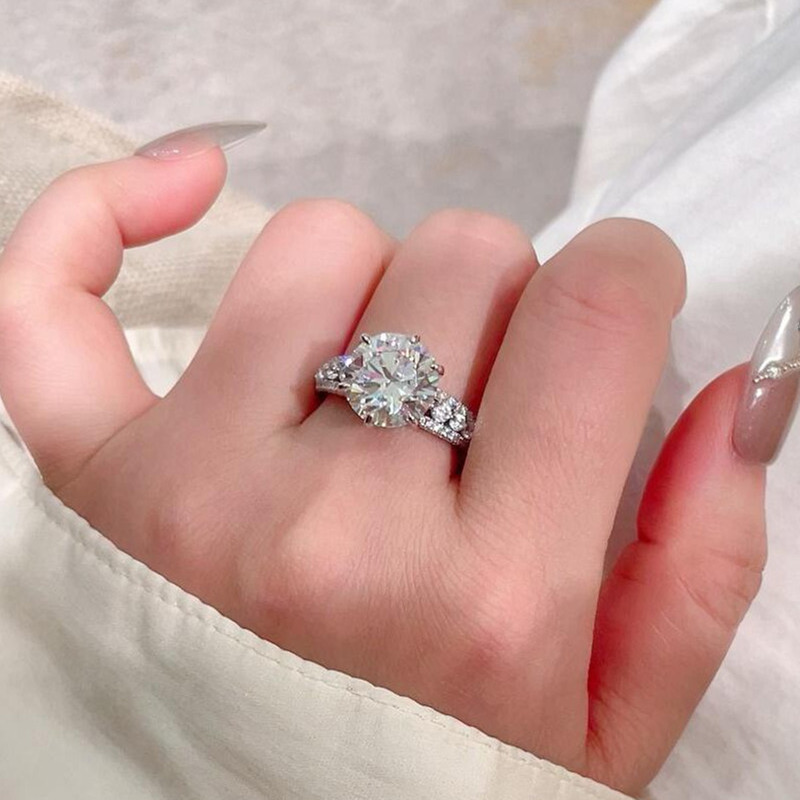 4 Carats High Sparkle Classic  - Moissanite Engagement Ring 1 Carat ulasan dan harga