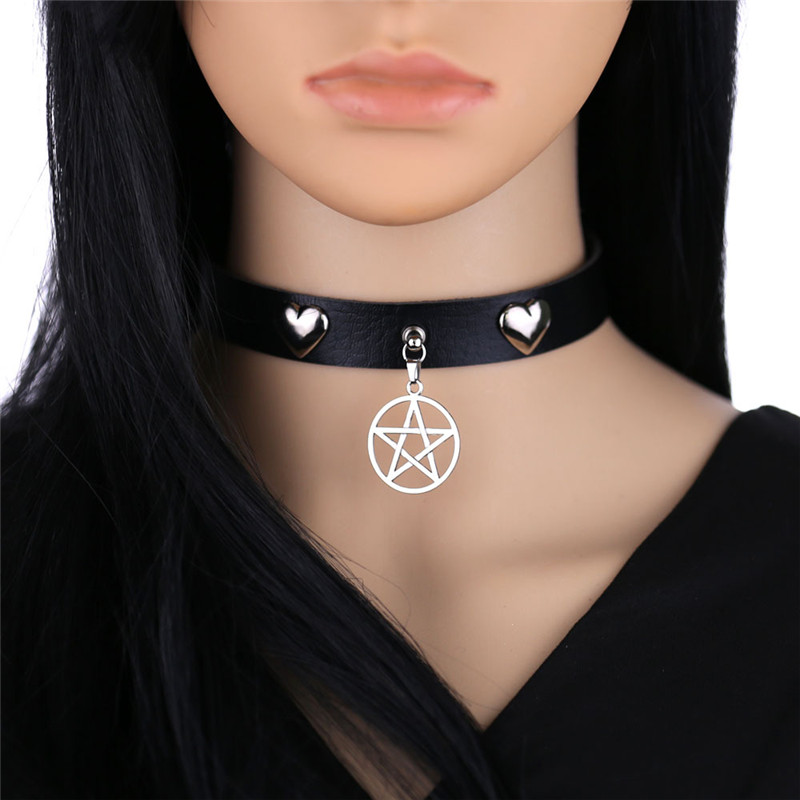 Punk Halloween Emo Cosplay Bla - Goth Punk Spike Choker ulasan dan harga