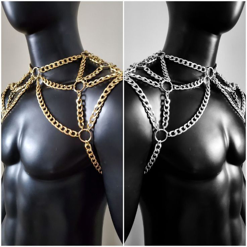 Punk Men Shoulder Body Chain B - Body Jewelry ulasan dan harga