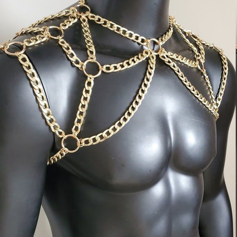 Punk Men Shoulder Body Chain B - Body Jewelry ulasan dan harga