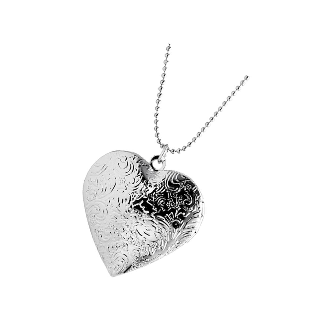 Fashion Heart Shape Alloy Phot - Heart Locket Necklace Photo ulasan dan harga