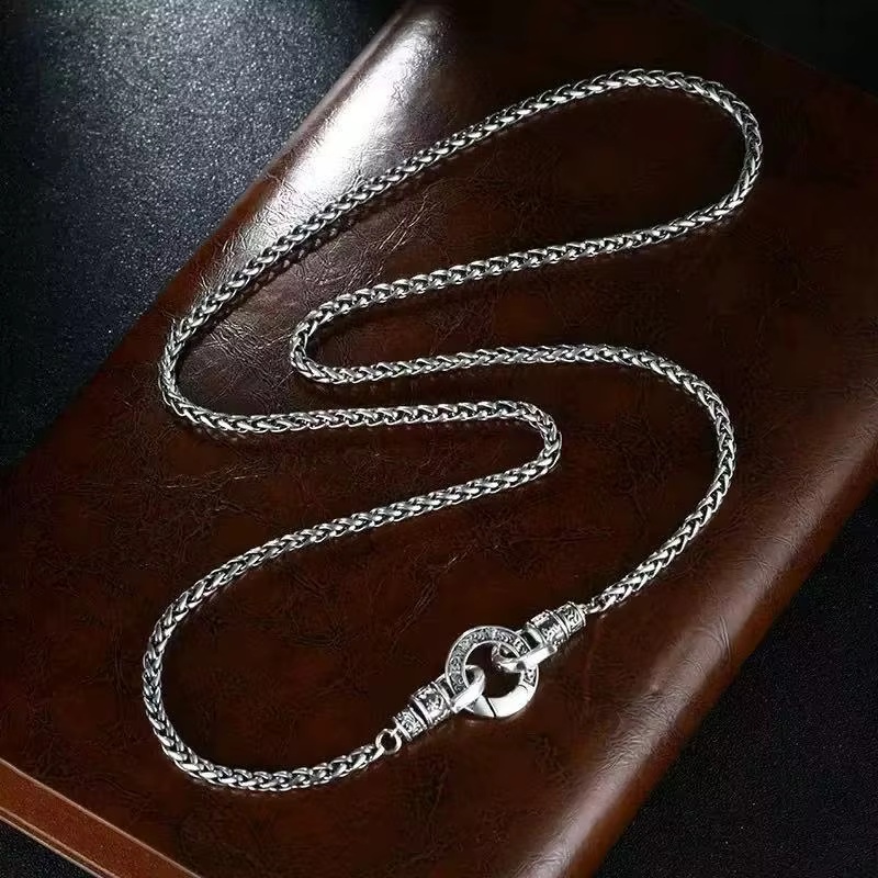 New 925 Sterling Silver Neckla - 925 Sterling Silver Chain Necklace Men ulasan dan harga