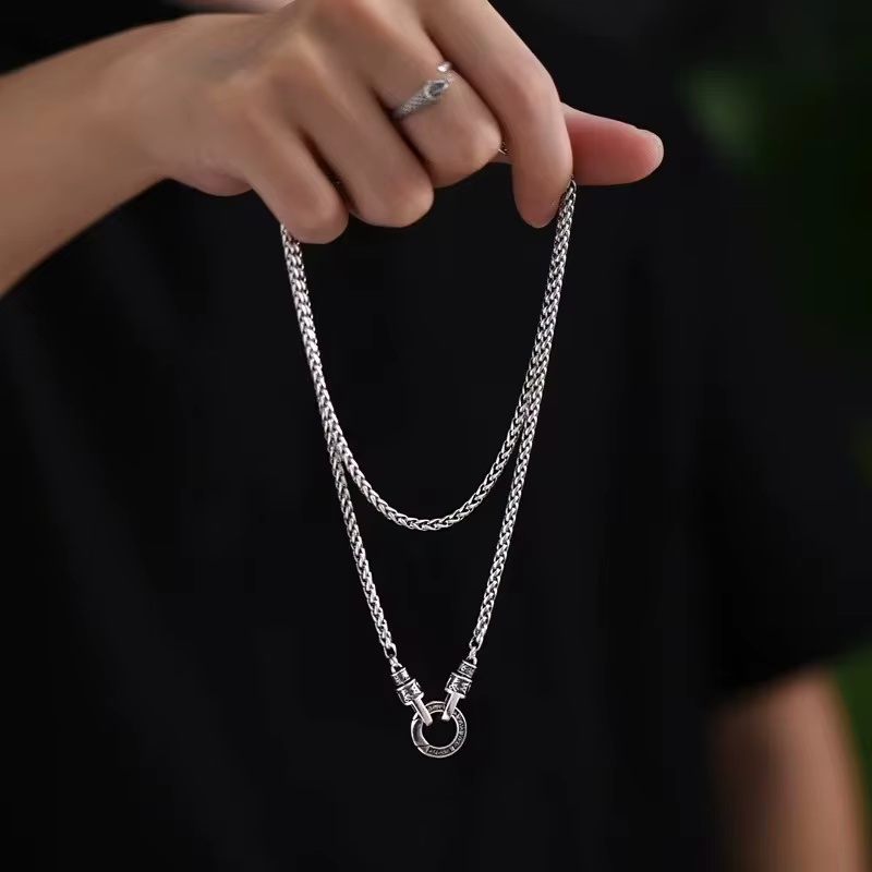 New 925 Sterling Silver Neckla - 925 Sterling Silver Chain Necklace Men ulasan dan harga