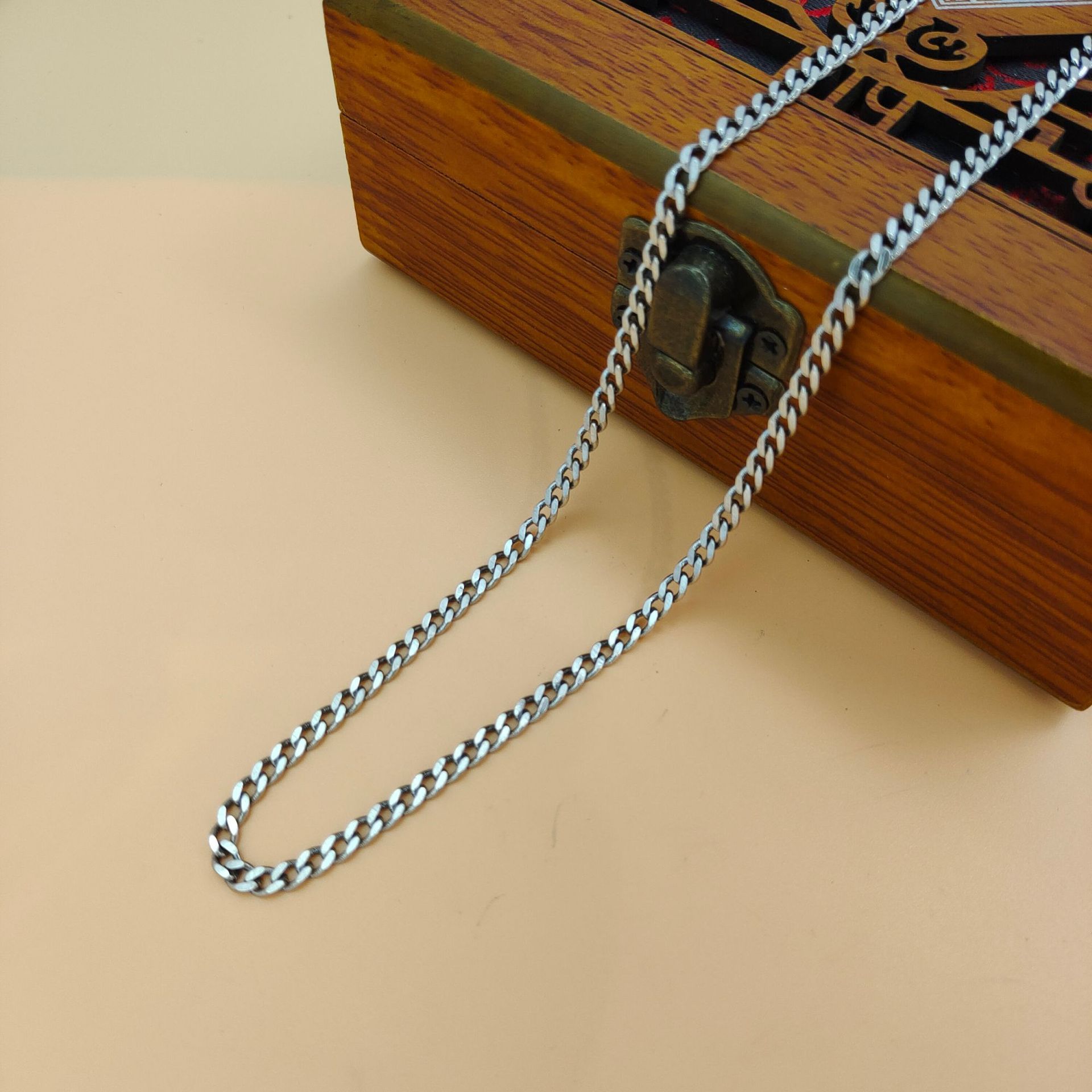 S925 sterling silver trendy pe - 925 Sterling Silver Chain Necklace Men ulasan dan harga