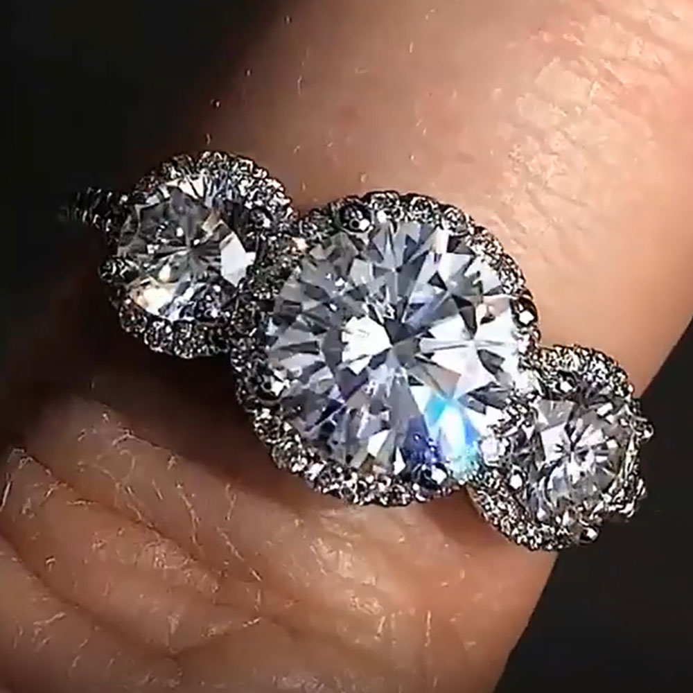 Custom Real Platinum PT950 Wom - Moissanite Engagement Ring 1 Carat ulasan dan harga